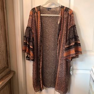 Democracy Ruffle Sleeve Kimono Duster